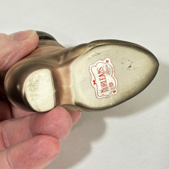 Norleans figural toothpick match holder ceramic porcelain kitten on boot figure - Picture 7 of 9